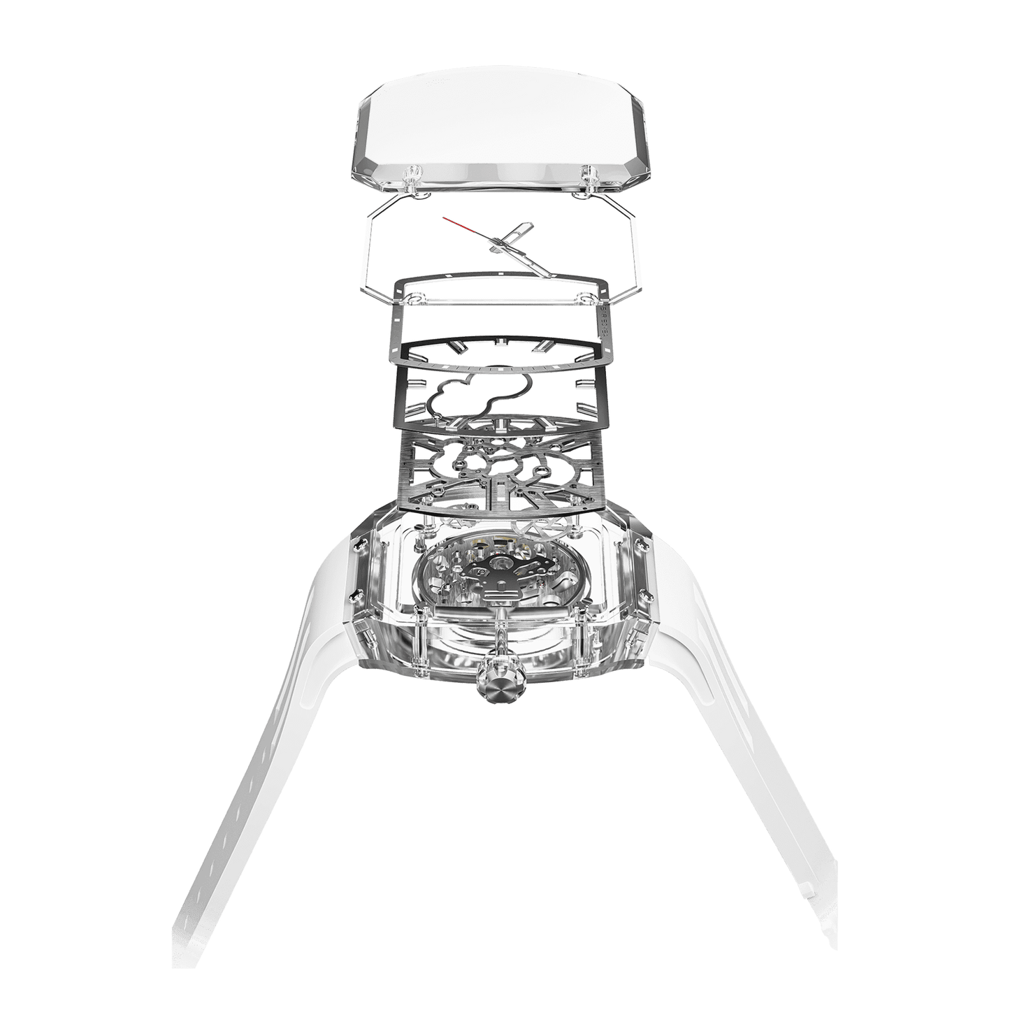 TSAR BOMBA TB8223 Women's Tonneau Skeleton Watch