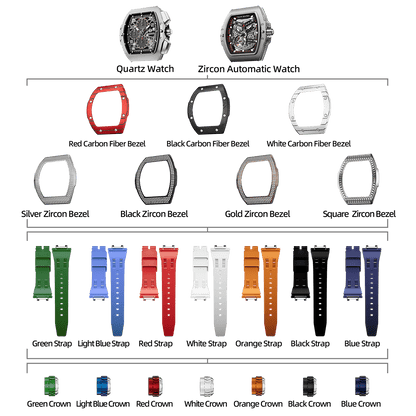 TSAR BOMBA Atomic TB8218D Automatic Watch Cubic Zirconia
