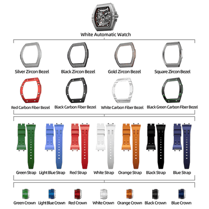 TSAR BOMBA Atomic TB8218D Automatic Watch Cubic Zirconia