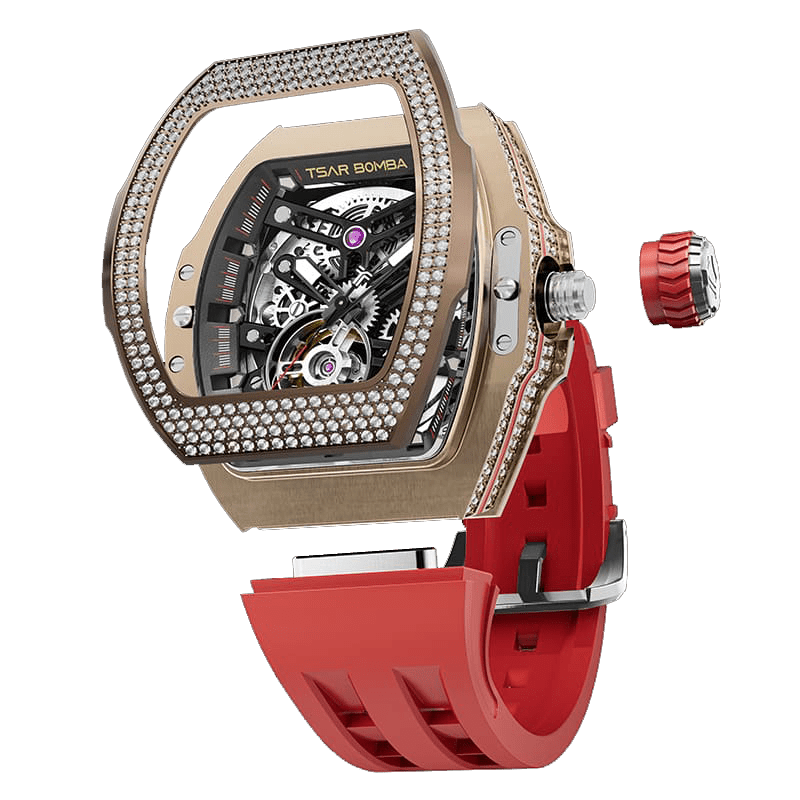 TSAR BOMBA Atomic TB8218D Automatic Watch Cubic Zirconia