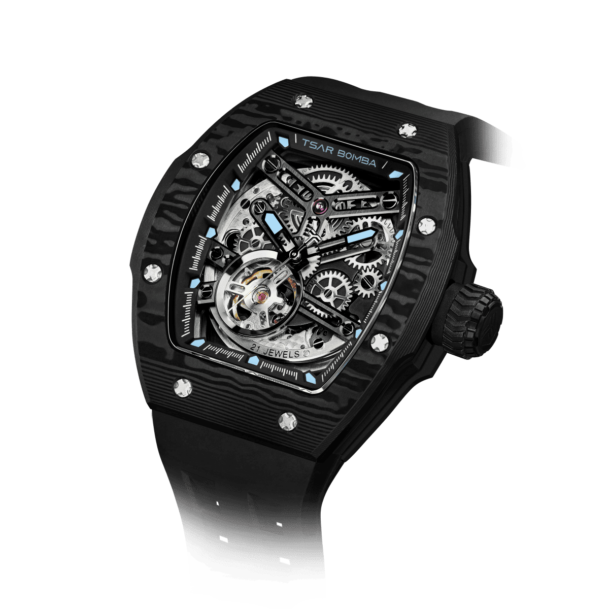 TSAR BOMBA Atomic TB8218CF 5-in-1 Mechanical Tonneau Watch