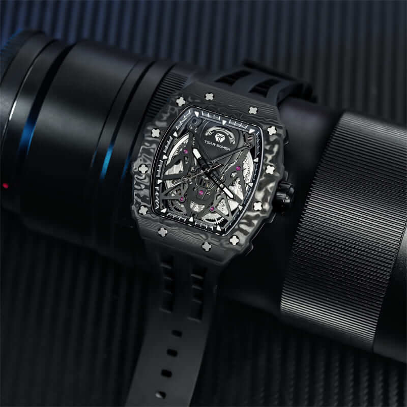 Tsarbomba TB8207CF Automatic Watch Carbon Fiber Black