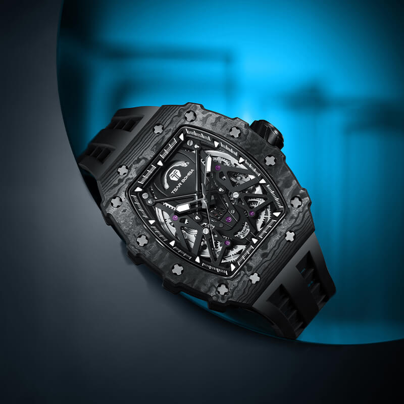 Tsarbomba TB8207CF Automatic Watch Carbon Fiber Black
