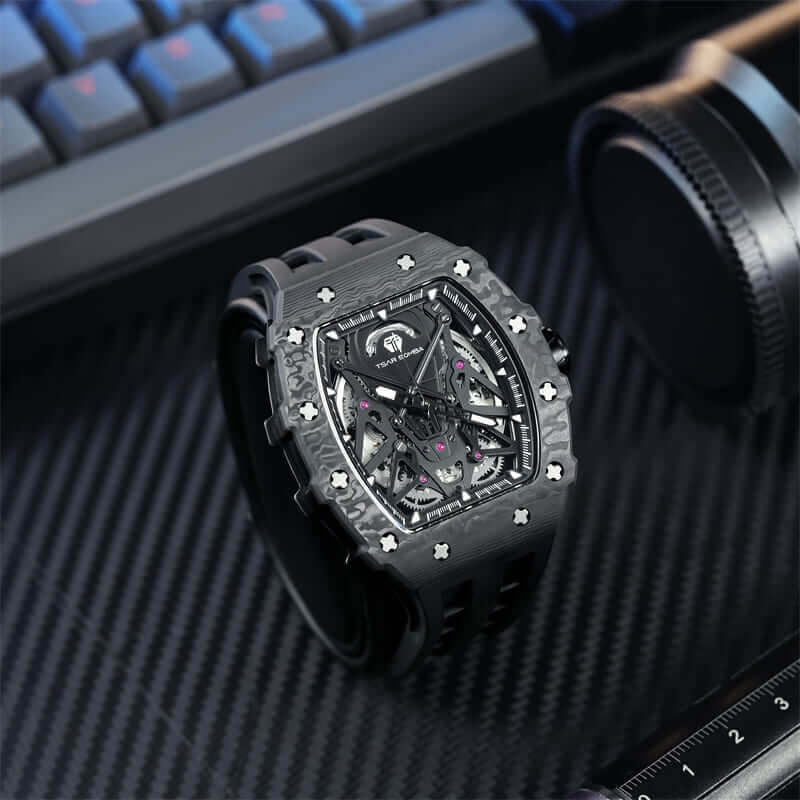 Tsarbomba TB8207CF Automatic Watch Carbon Fiber Black