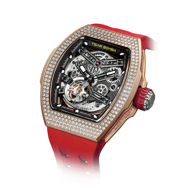 TSAR BOMBA Atomic TB8218D Automatic Watch Cubic Zirconia