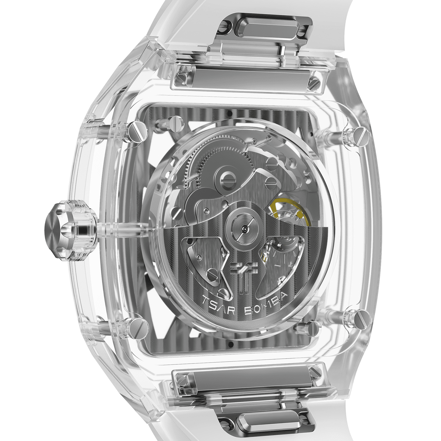 TSAR BOMBA TB8223 Women's Tonneau Skeleton Watch