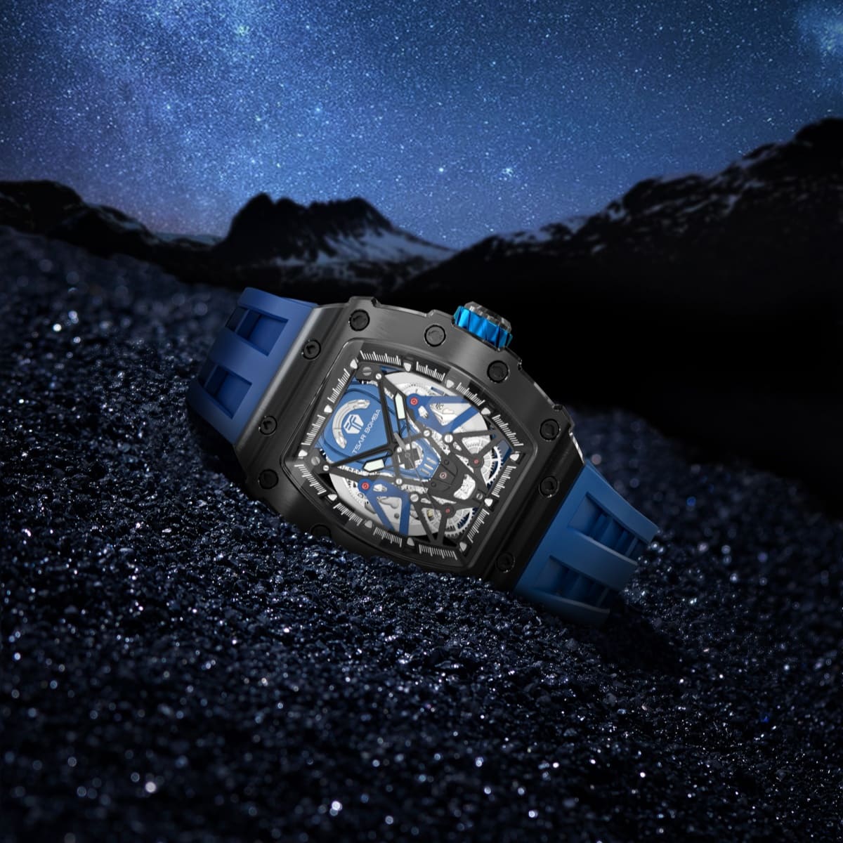 TSAR BOMBA Elemental TB8207A Men's Automatic Tonneau Wrist Watch