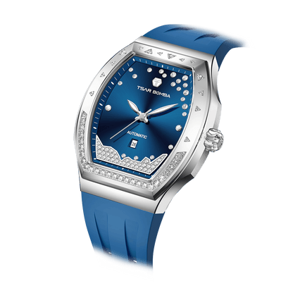 Tsarbomba Lumina Women's Tonneau Watch with Fluororubber Strap