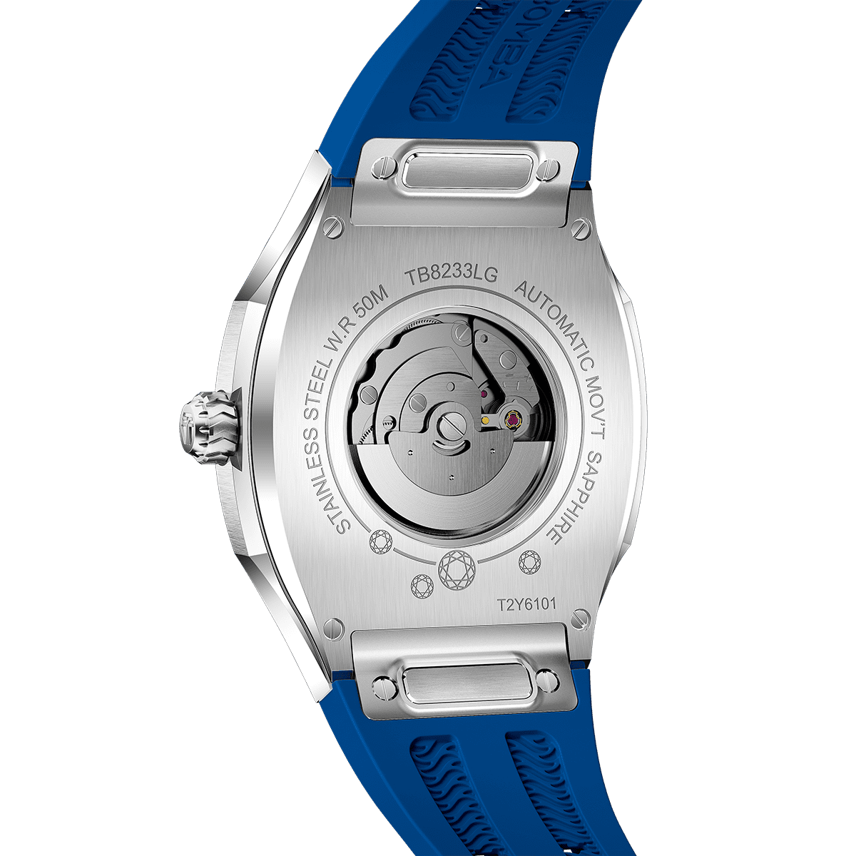 Tsarbomba Lumina Women's Tonneau Watch with Fluororubber Strap