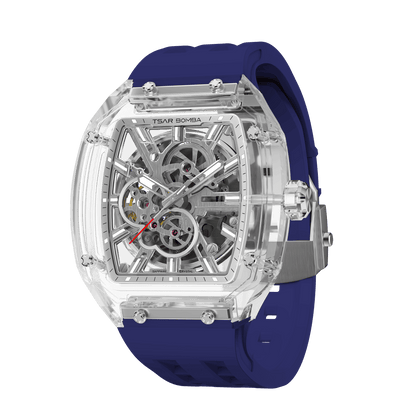TSAR BOMBA TB8223 Women's Tonneau Skeleton Watch