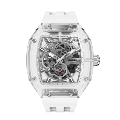 TSAR BOMBA TB8223 Women's Tonneau Skeleton Watch