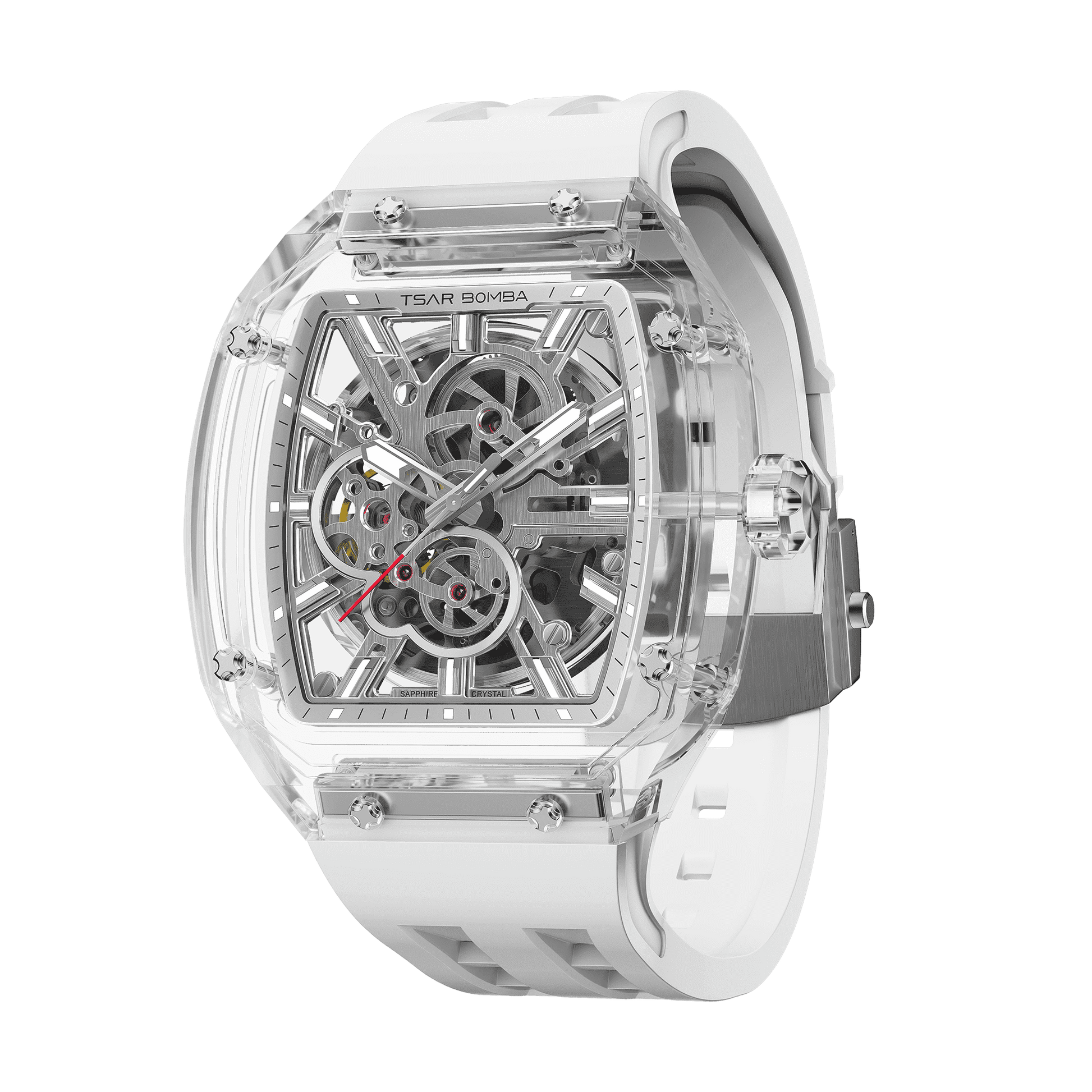 TSAR BOMBA TB8223 Women's Tonneau Skeleton Watch
