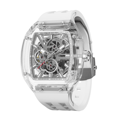 TSAR BOMBA TB8223 Women's Tonneau Skeleton Watch