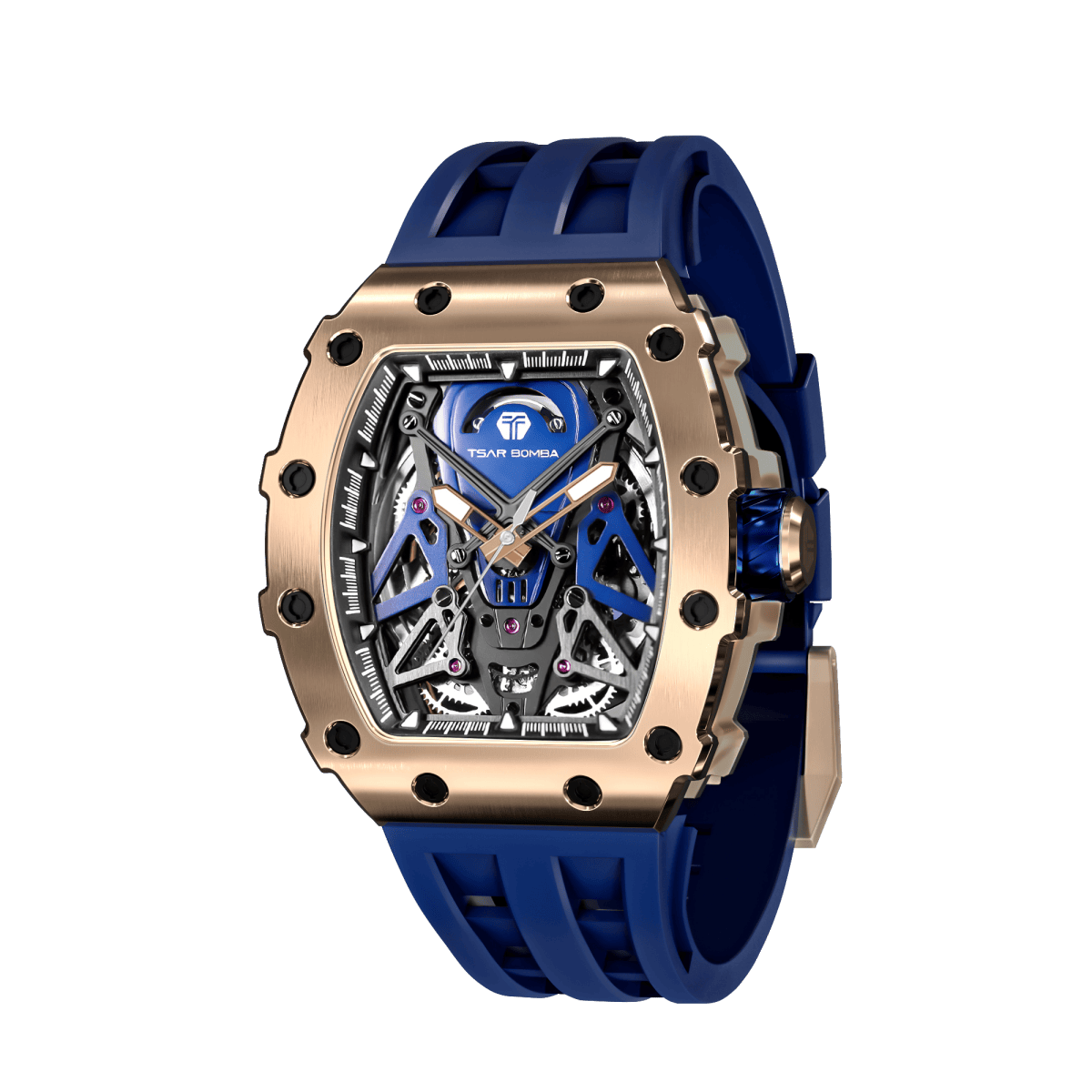 TSAR BOMBA Elemental TB8207A Men's Automatic Tonneau Wrist Watch
