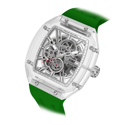 TSAR BOMBA TB8223 Women's Tonneau Skeleton Watch