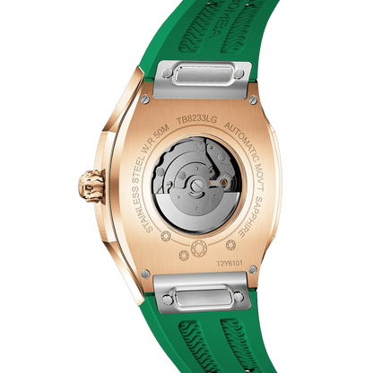 Tsarbomba Lumina Women's Tonneau Watch with Fluororubber Strap
