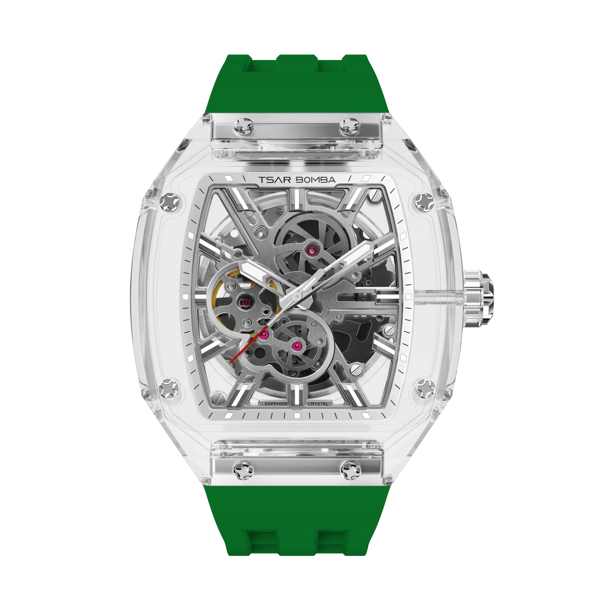 TSAR BOMBA TB8223 Women's Tonneau Skeleton Watch