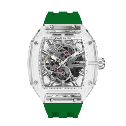 TSAR BOMBA TB8223 Women's Tonneau Skeleton Watch