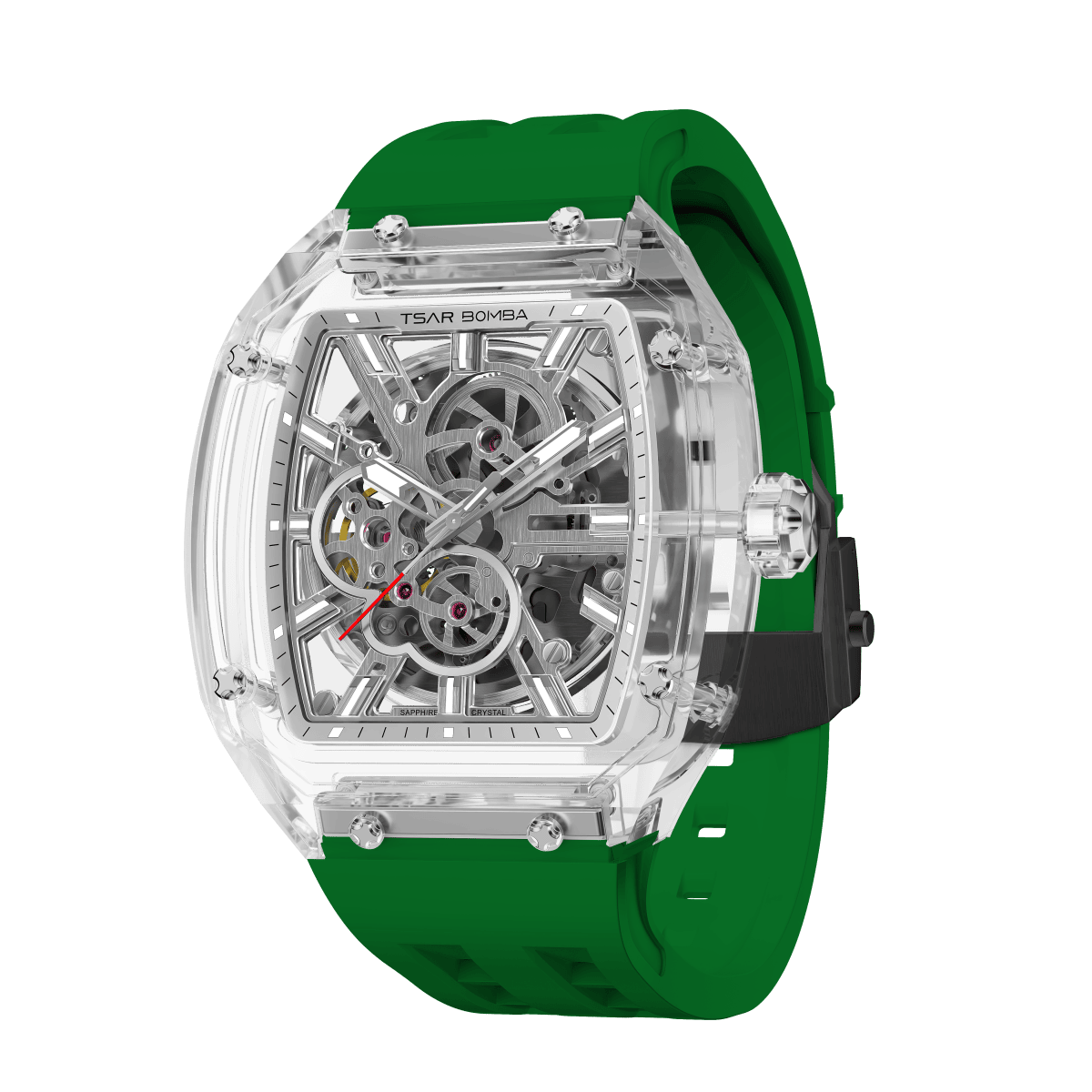 TSAR BOMBA TB8223 Women's Tonneau Skeleton Watch