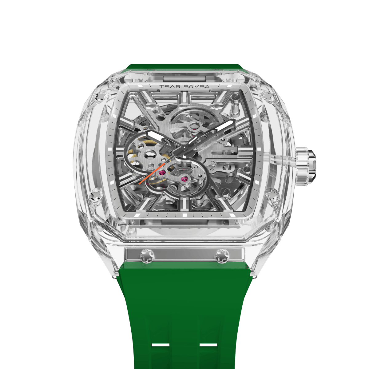 TSAR BOMBA TB8223 Women's Tonneau Skeleton Watch