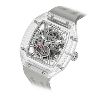TSAR BOMBA TB8223 Women's Tonneau Skeleton Watch