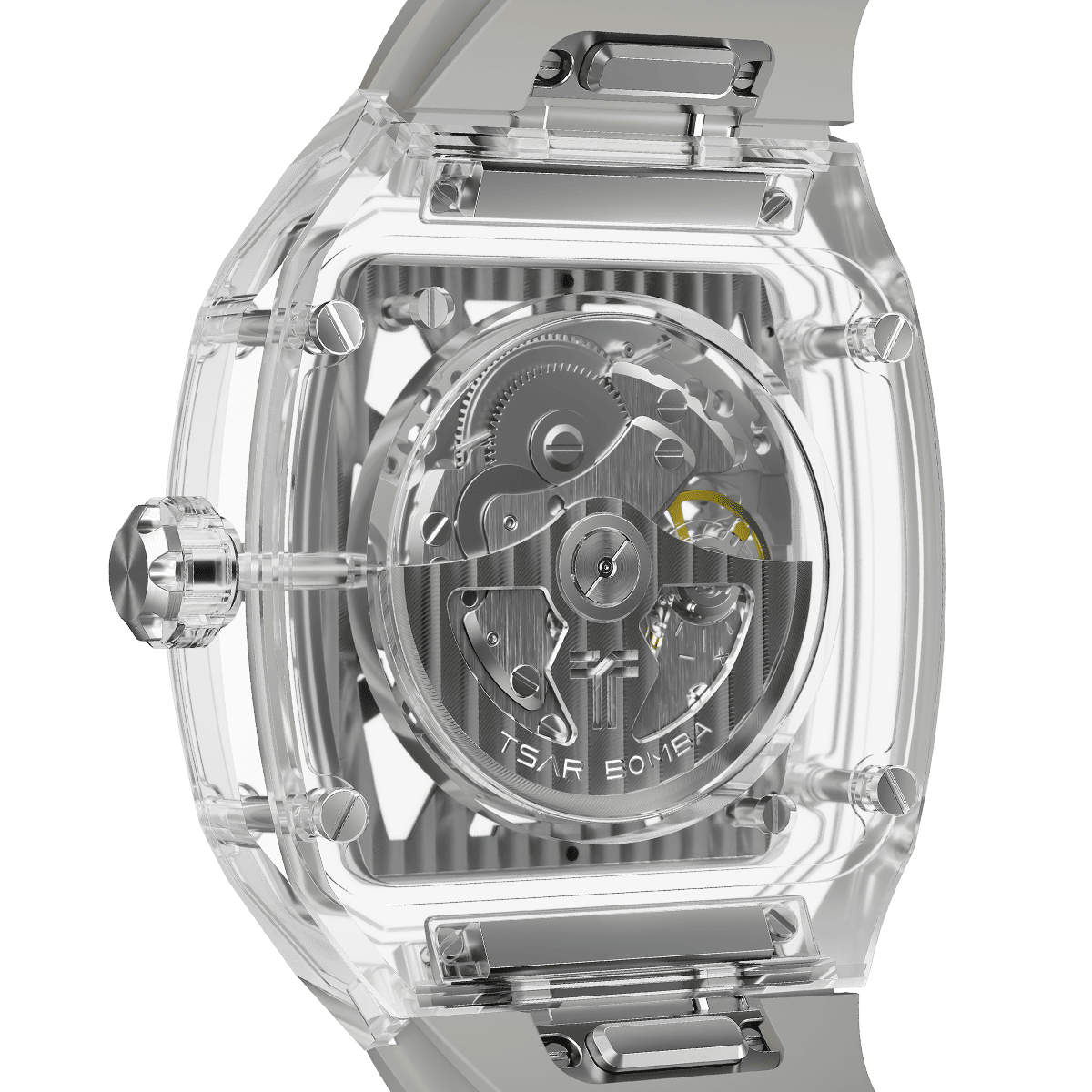 TSAR BOMBA TB8223 Women's Tonneau Skeleton Watch
