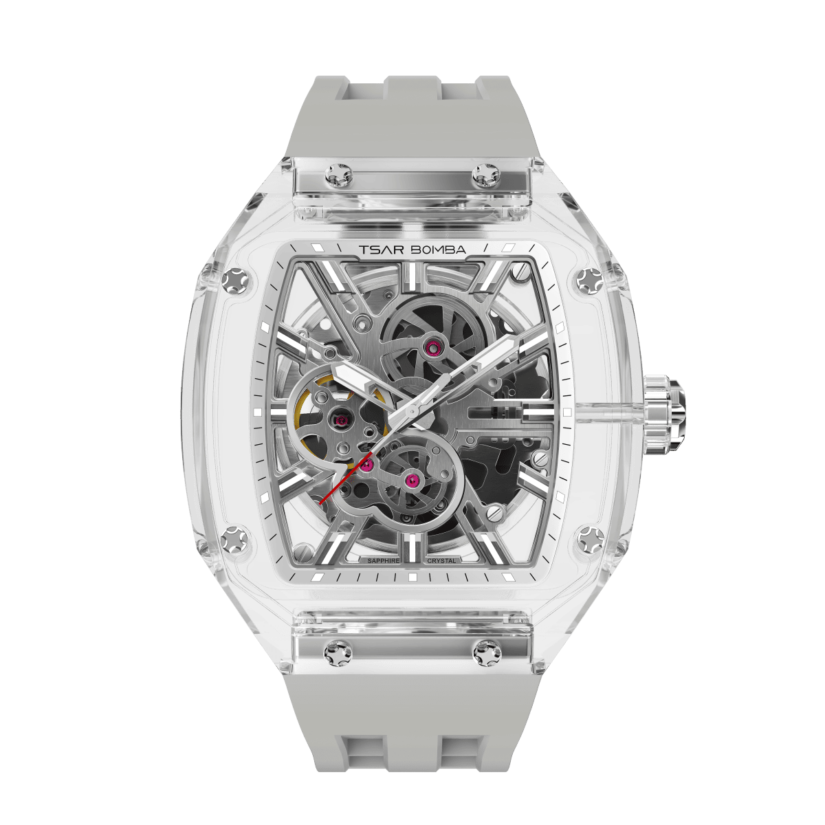 TSAR BOMBA TB8223 Women's Tonneau Skeleton Watch