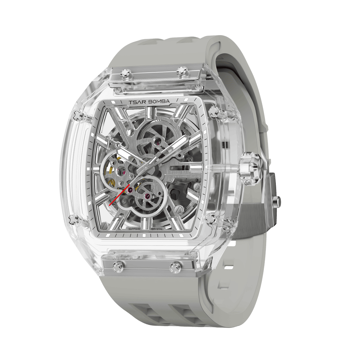 TSAR BOMBA TB8223 Women's Tonneau Skeleton Watch