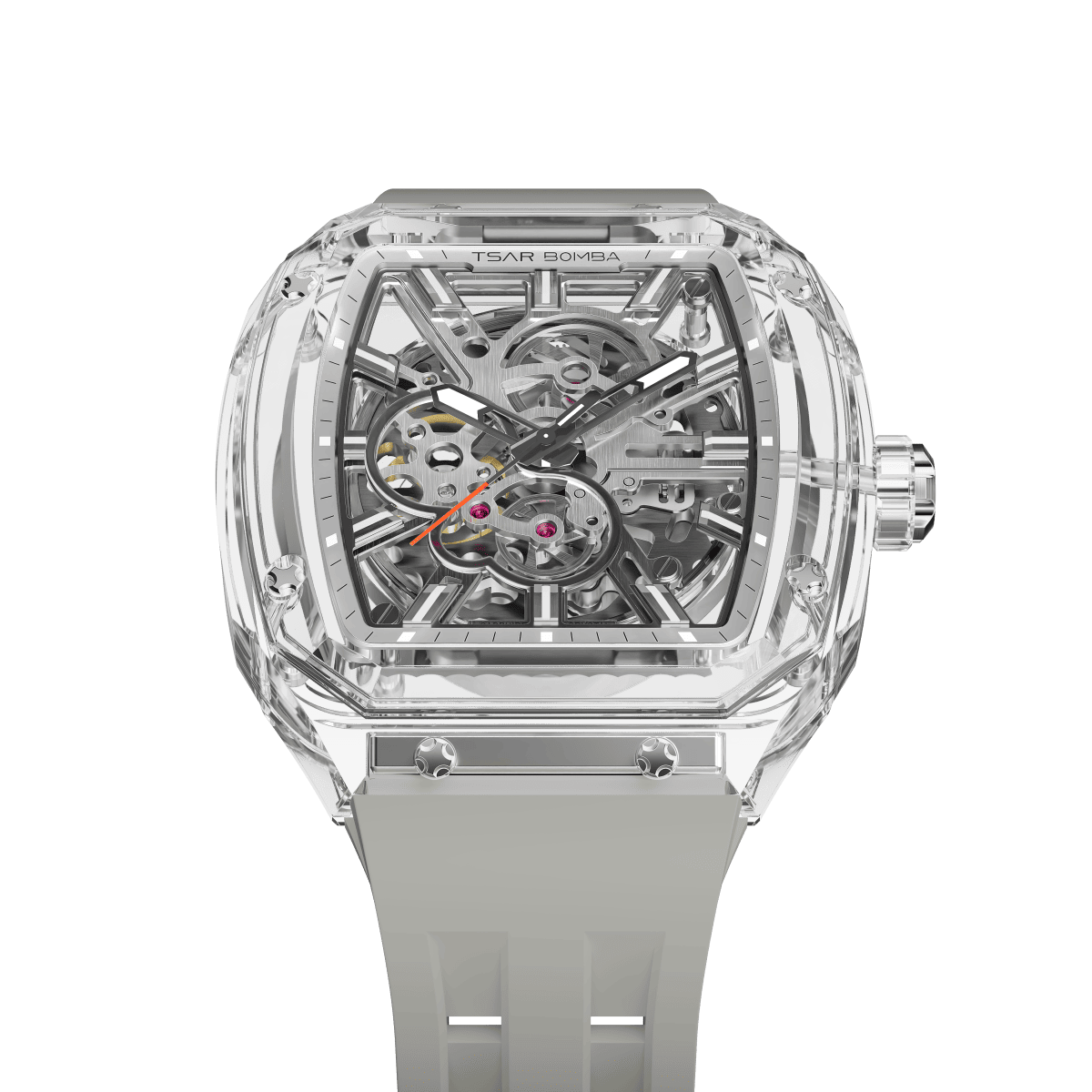 TSAR BOMBA TB8223 Women's Tonneau Skeleton Watch
