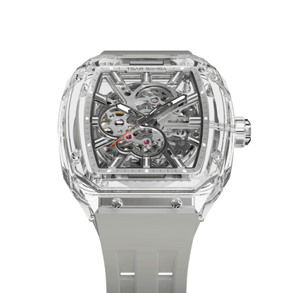 TSAR BOMBA TB8223 Women's Tonneau Skeleton Watch