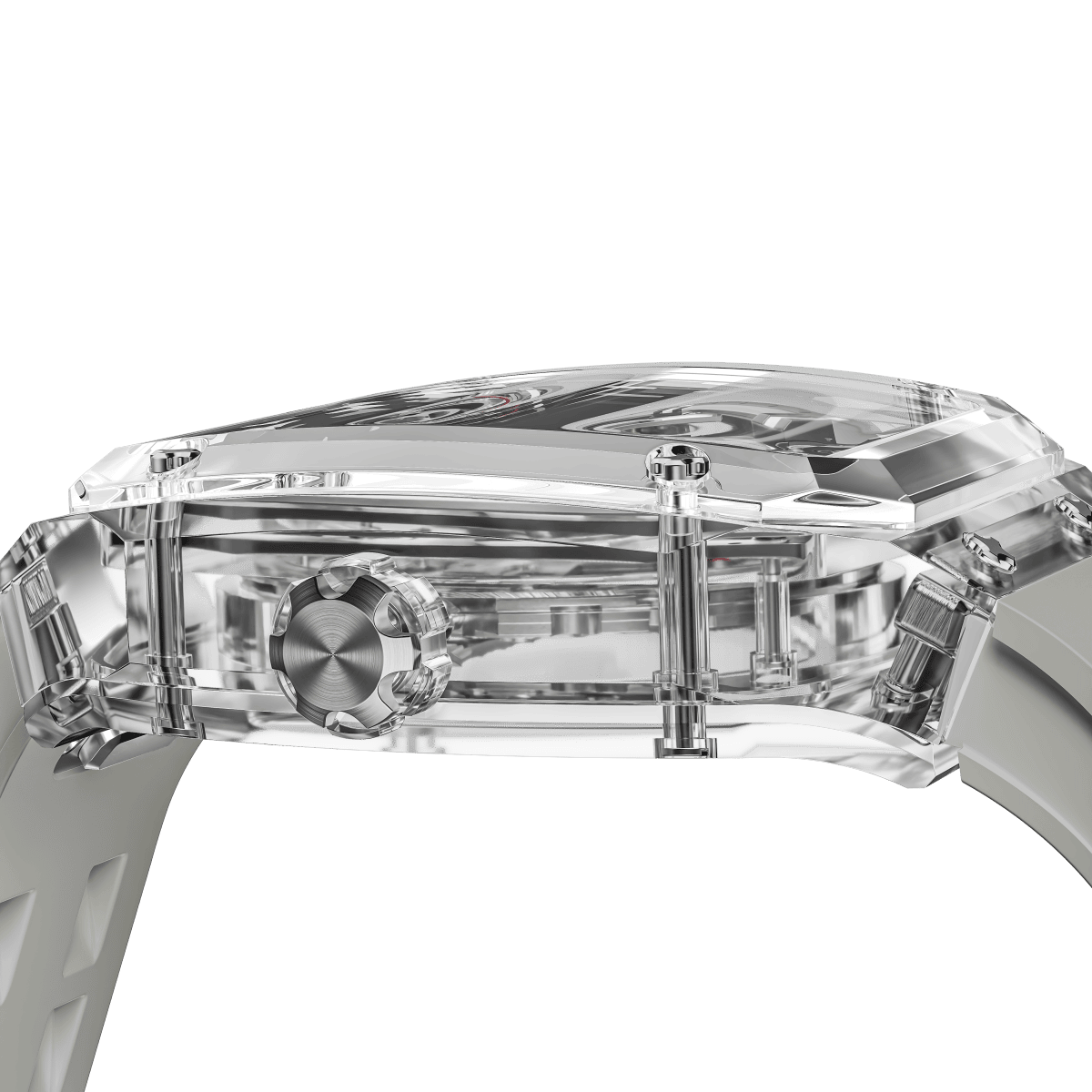TSAR BOMBA TB8223 Women's Tonneau Skeleton Watch