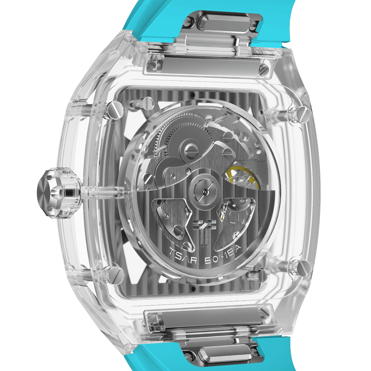 TSAR BOMBA TB8223 Women's Tonneau Skeleton Watch