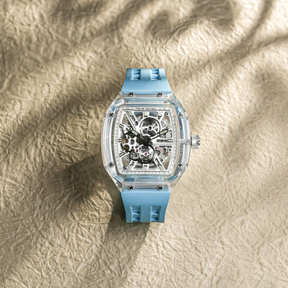 TSAR BOMBA TB8223 Women's Tonneau Skeleton Watch