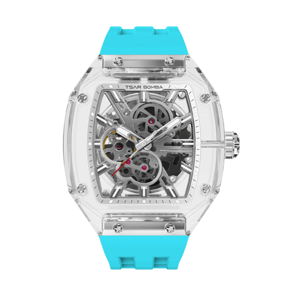 TSAR BOMBA TB8223 Women's Tonneau Skeleton Watch