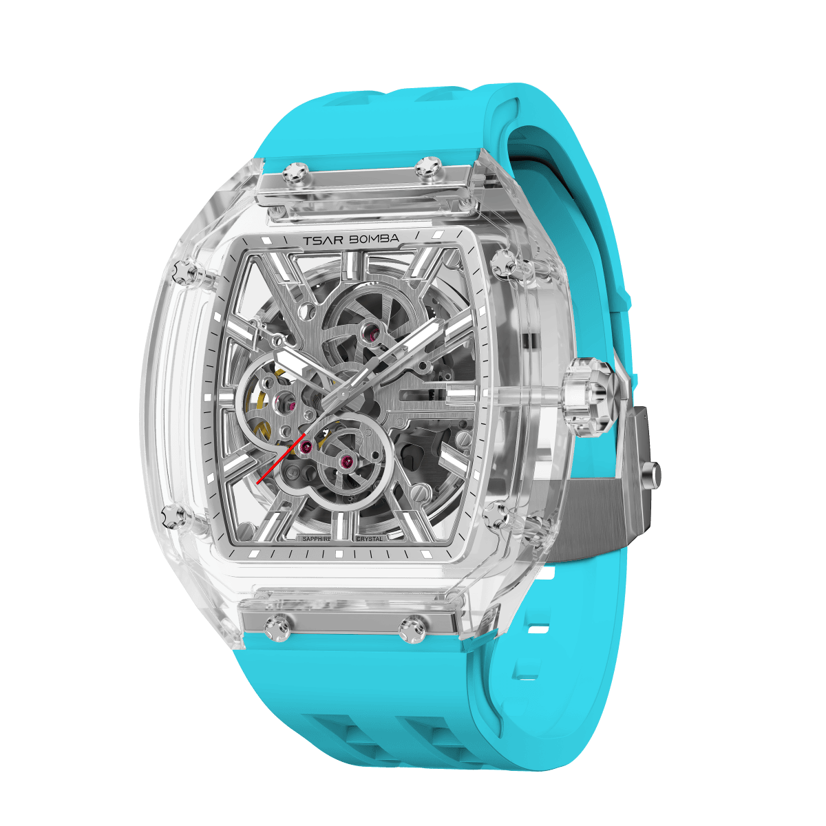 TSAR BOMBA TB8223 Women's Tonneau Skeleton Watch