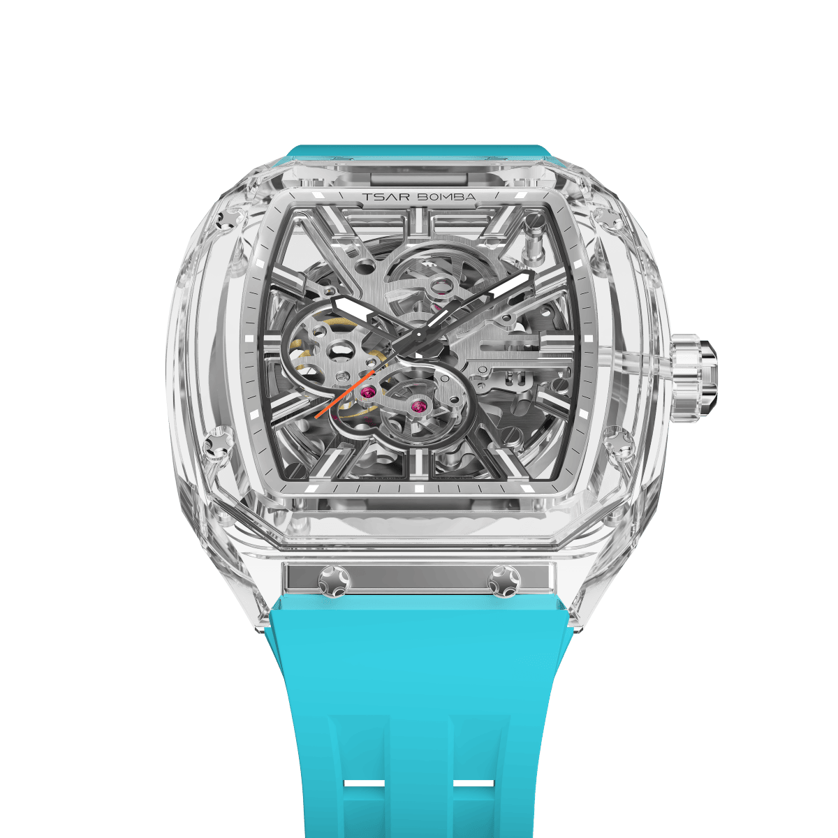 TSAR BOMBA TB8223 Women's Tonneau Skeleton Watch