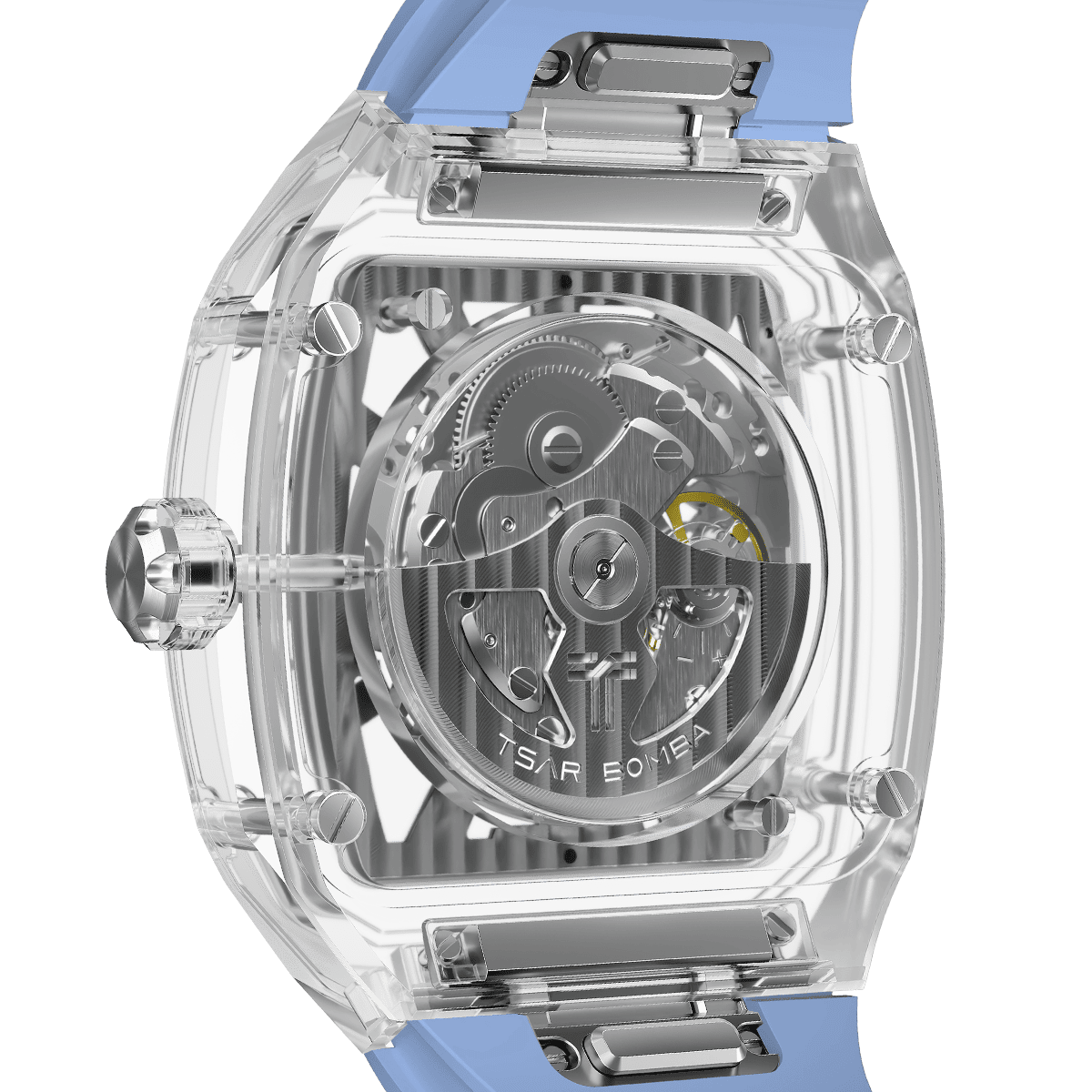 TSAR BOMBA TB8223 Women's Tonneau Skeleton Watch