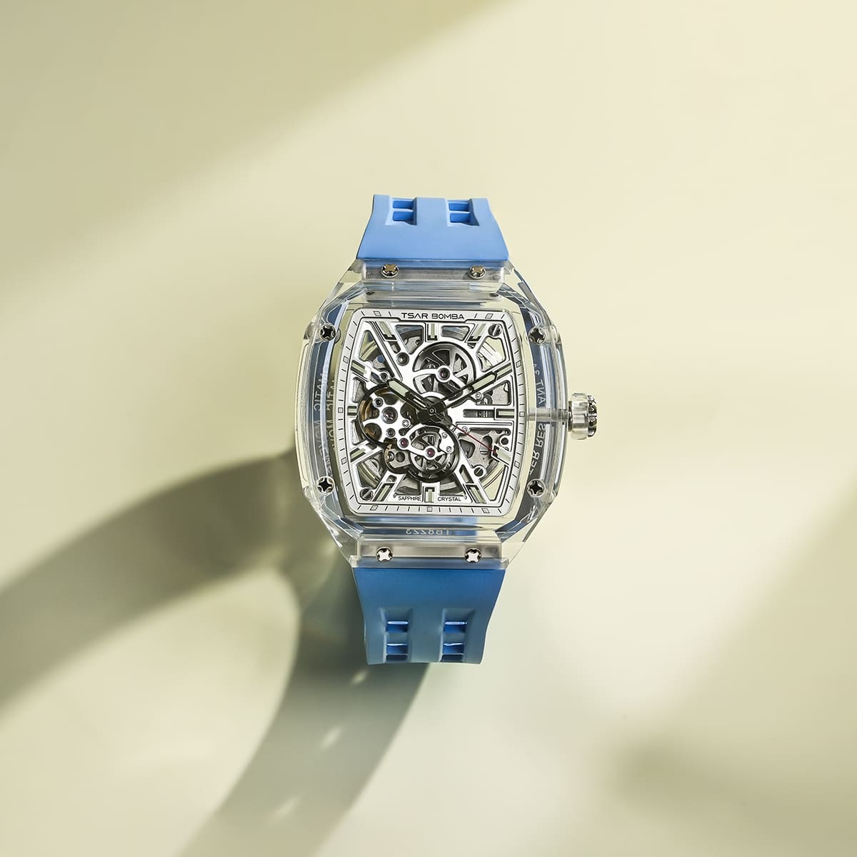 TSAR BOMBA TB8223 Women's Tonneau Skeleton Watch