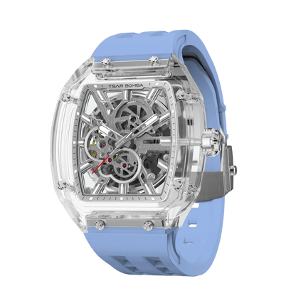 TSAR BOMBA TB8223 Women's Tonneau Skeleton Watch