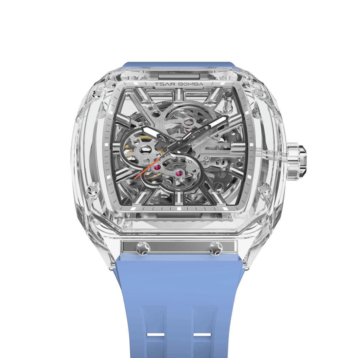 TSAR BOMBA TB8223 Women's Tonneau Skeleton Watch