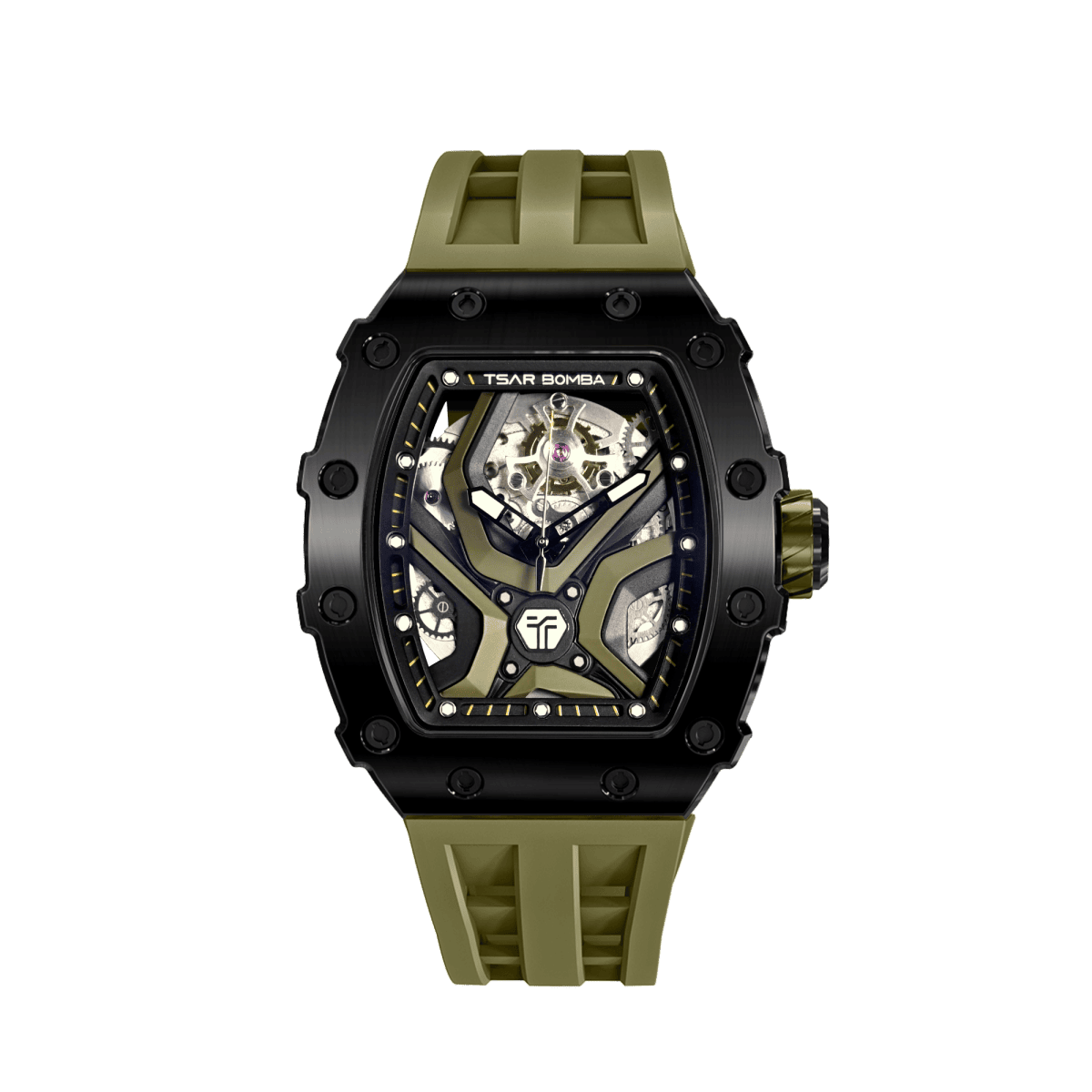 TSAR BOMBA Elemental-TB8206A Men's Tonneau Automatic Sport Watch