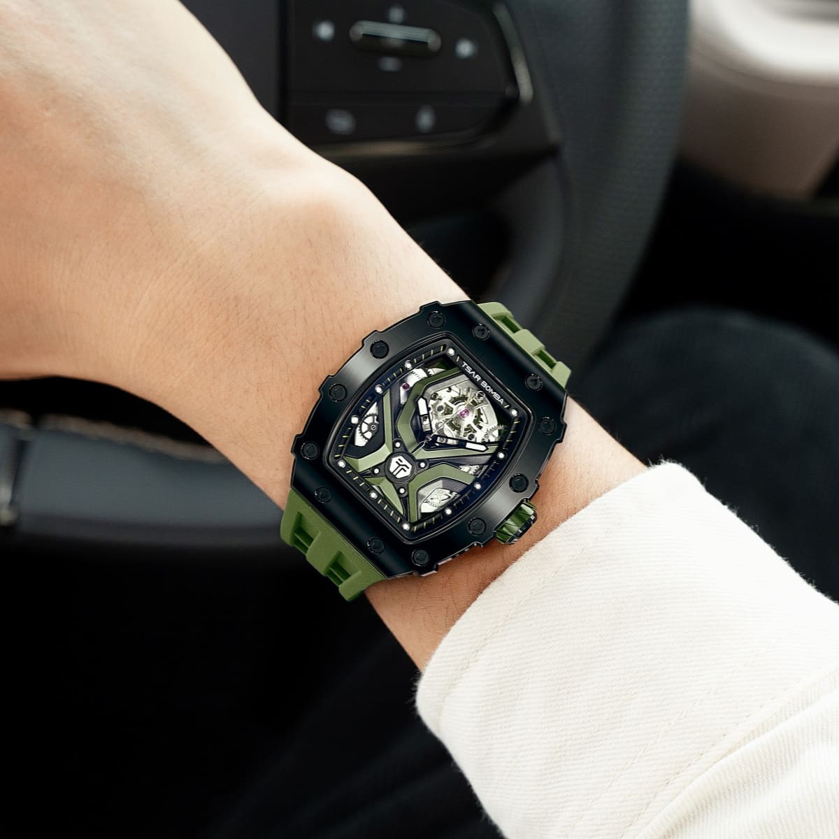 TSAR BOMBA Elemental-TB8206A Men's Tonneau Automatic Sport Watch