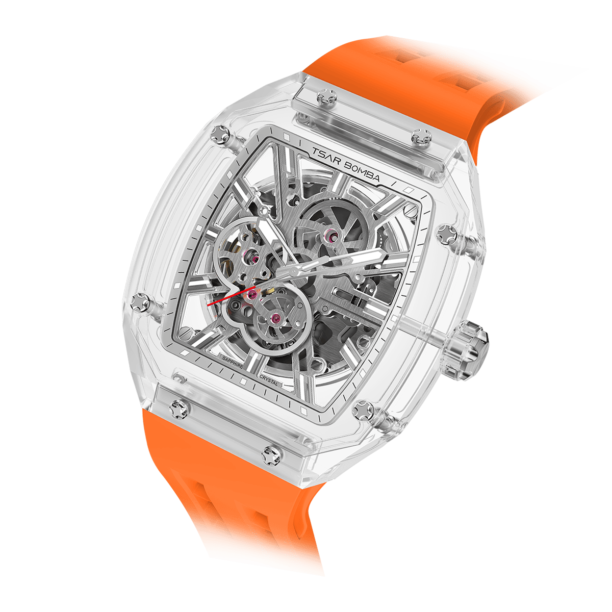 TSAR BOMBA TB8223 Women's Tonneau Skeleton Watch