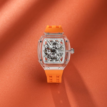TSAR BOMBA TB8223 Women's Tonneau Skeleton Watch