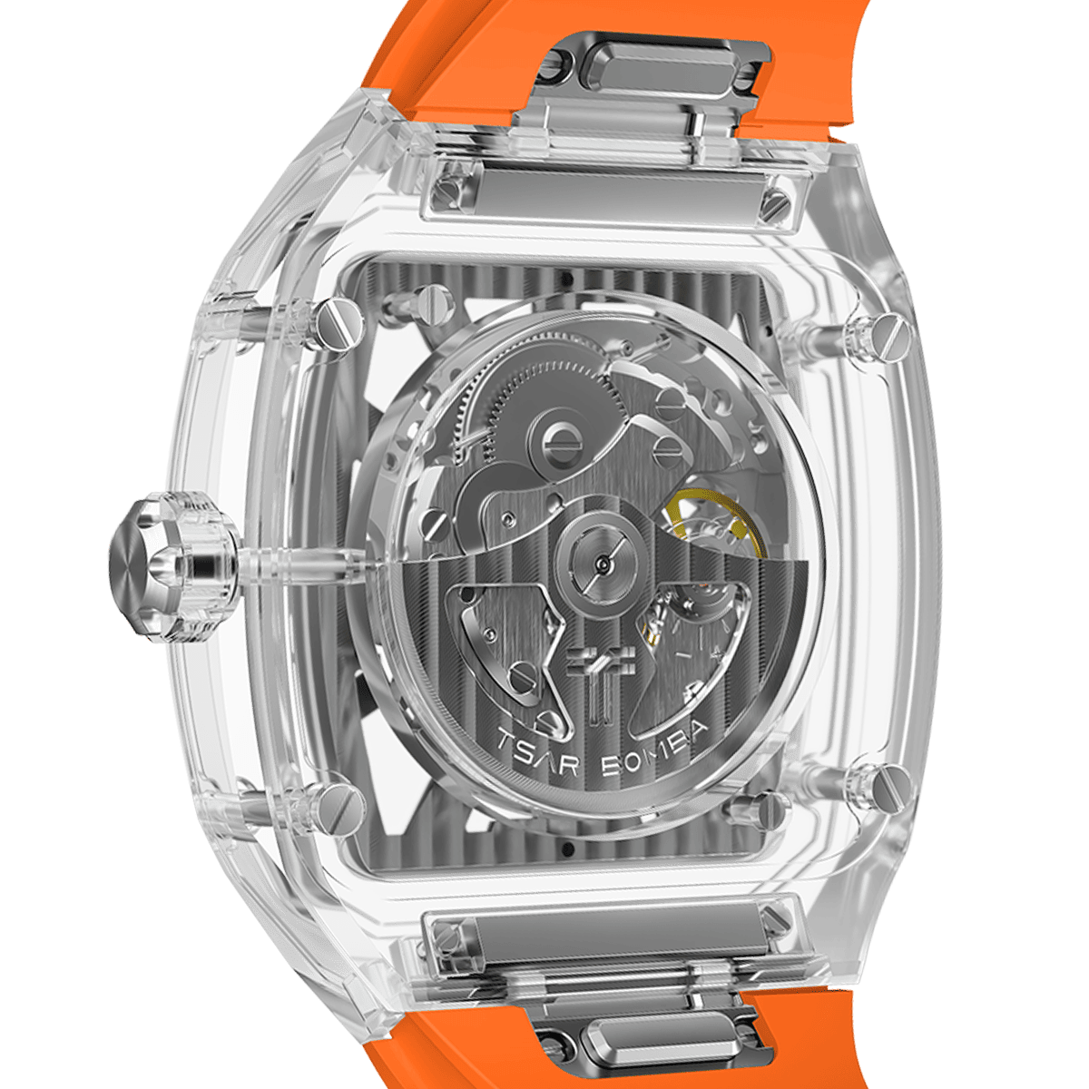 TSAR BOMBA TB8223 Women's Tonneau Skeleton Watch