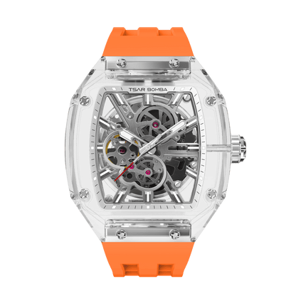 TSAR BOMBA TB8223 Women's Tonneau Skeleton Watch