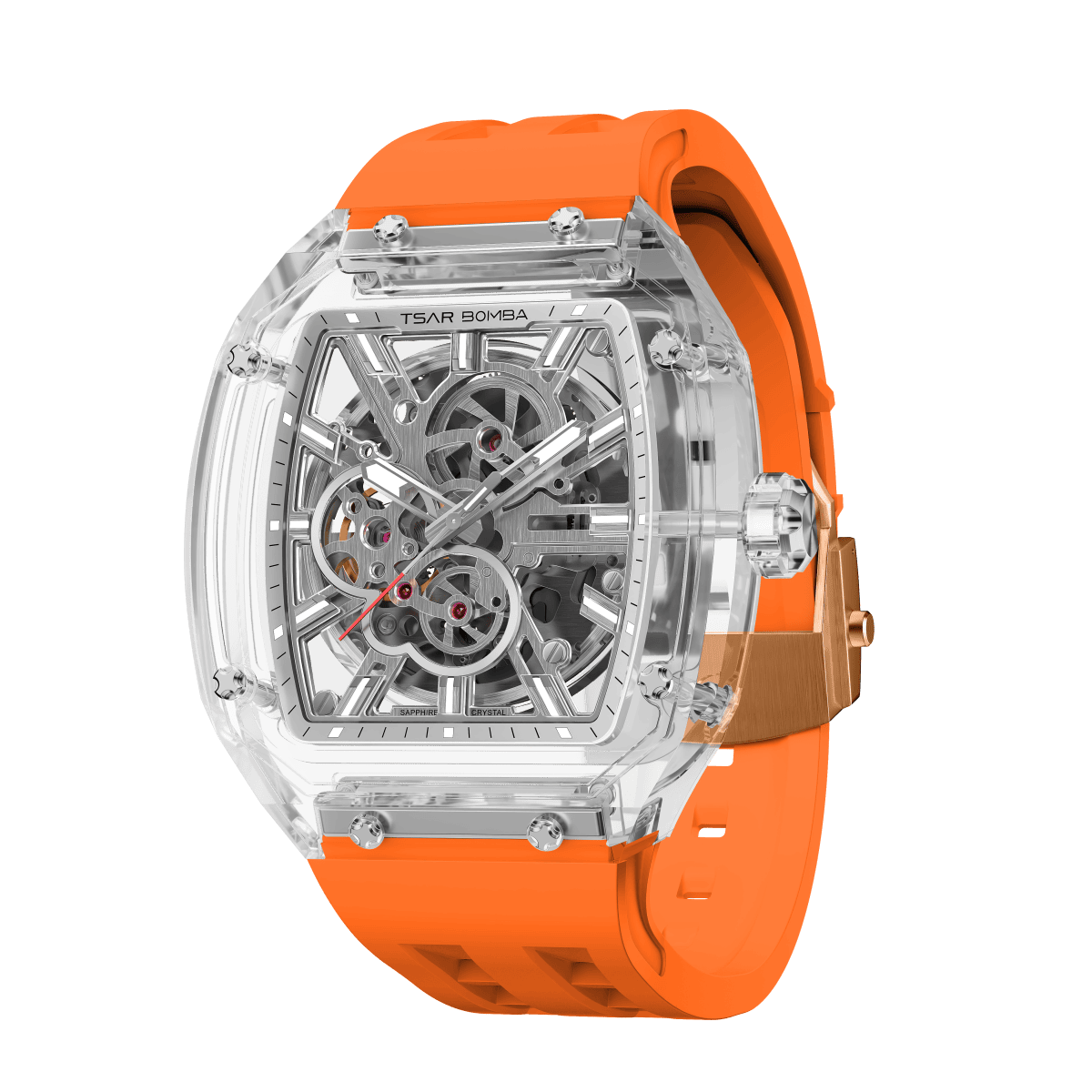 TSAR BOMBA TB8223 Women's Tonneau Skeleton Watch
