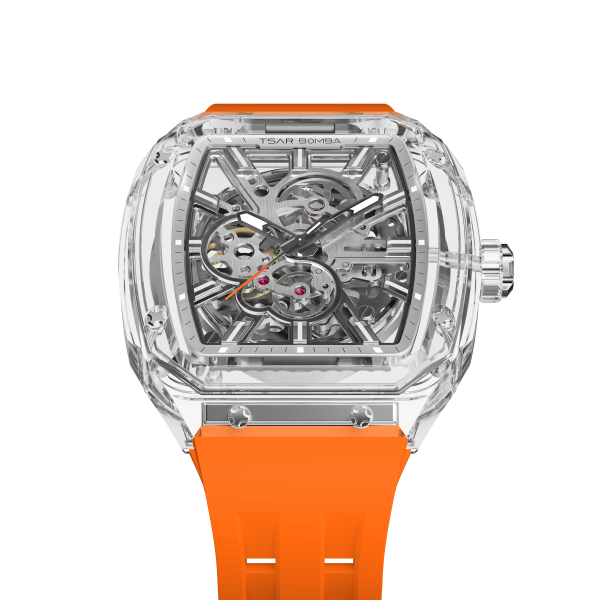 TSAR BOMBA TB8223 Women's Tonneau Skeleton Watch