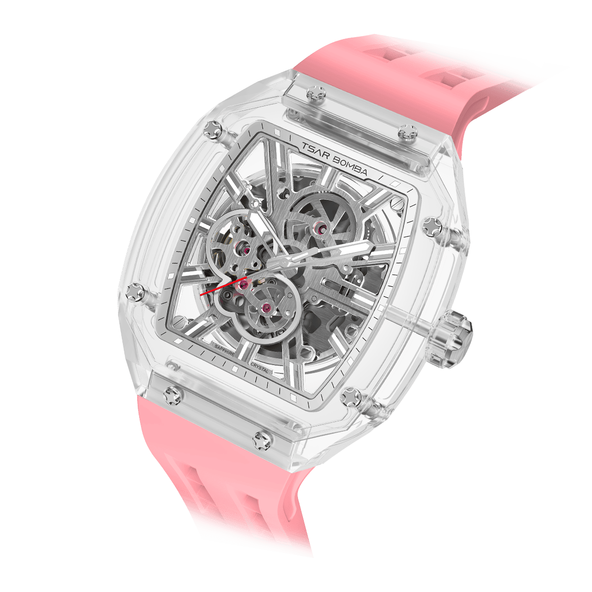 TSAR BOMBA TB8223 Women's Tonneau Skeleton Watch