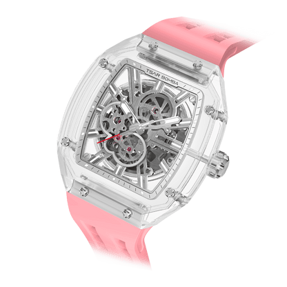 TSAR BOMBA TB8223 Women's Tonneau Skeleton Watch